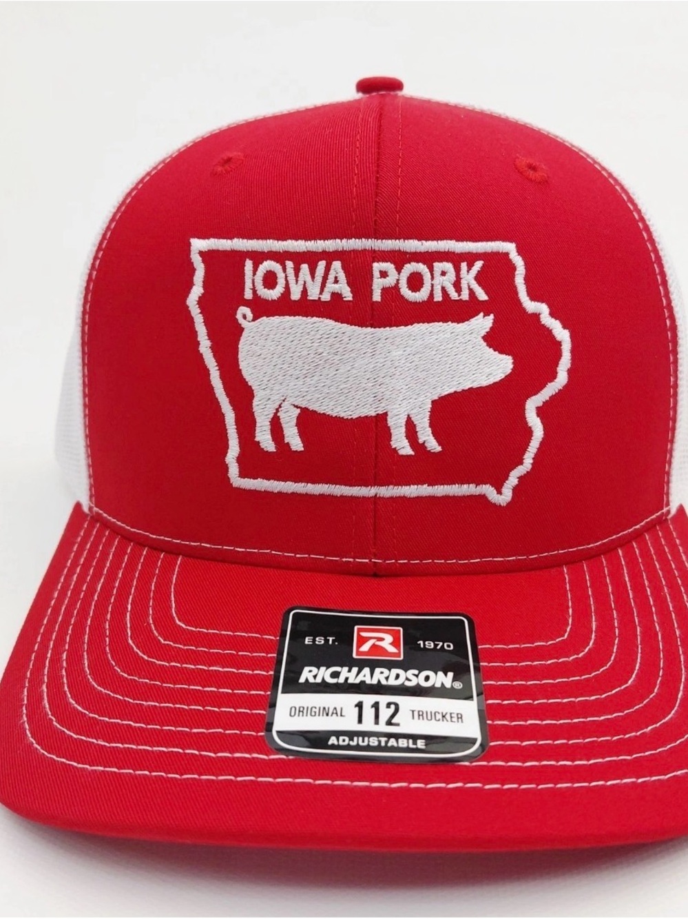Iowa Pork Cap Hat Richardson 112 Mesh Trucker Snapback Direct Embroidered